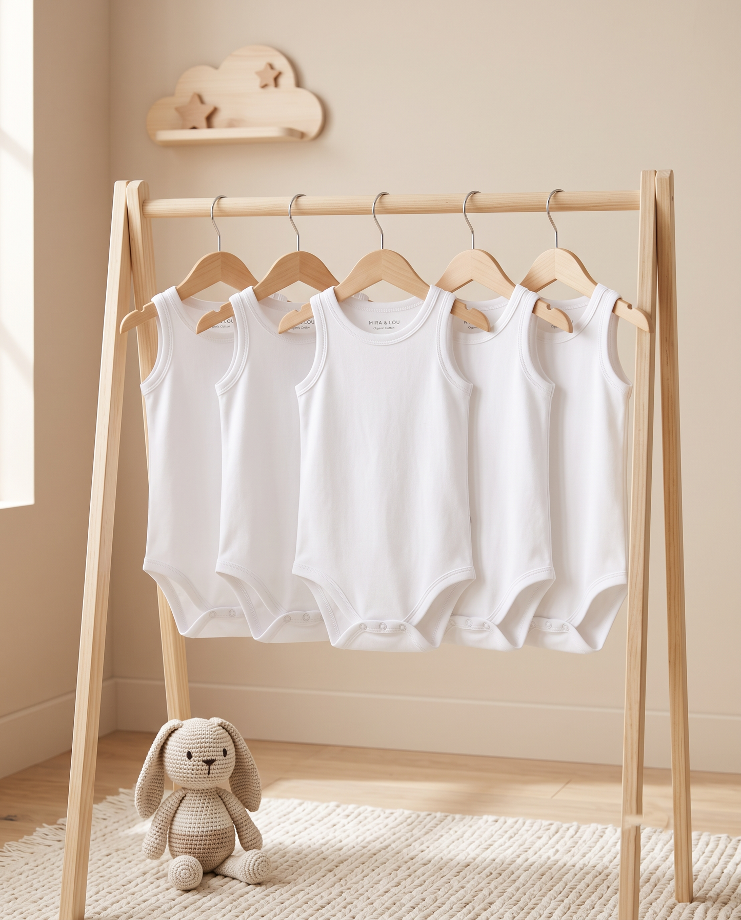 5'li Paket %100 Pamuklu Sıfır Kol Beyaz Bebek Zıbını